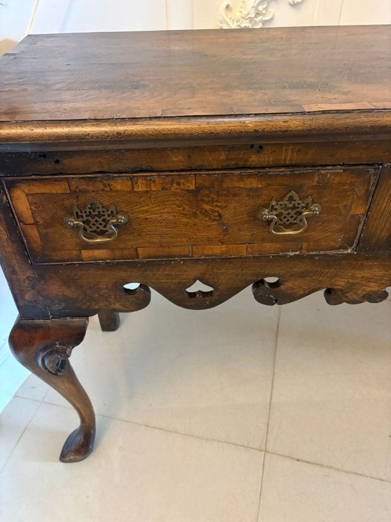 Antique Georgian Style Oak Dresser Base Sideboard Cabriole Leg Console Table - Image 7